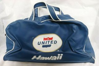 Vintage Vinyl United Airlines Hawaii Blue Carry On Travel Flight Bag