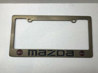 Vintage Mazda Rx - 7 Solid Brass License Plate Cover / Frame