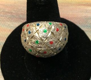 Sterling Silver 925 Estate Vintage Dome Band Ring Size 8