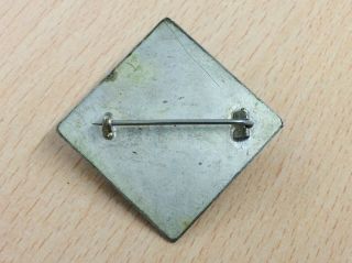 VINTAGE ARTS & CRAFTS PEWTER & GREEN GLASS COSTUME BROOCH PIN 1930 3