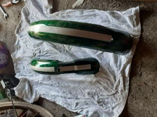 Vintage Raleigh Rsw 16 Back And Front Mudguard And Chainguard In Green