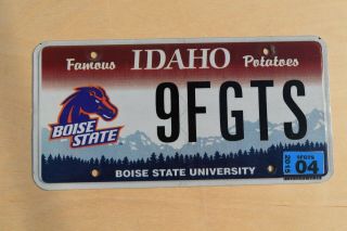 Boise State University Broncos Idaho License Plate; 9fgts; College