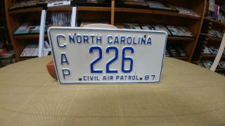 1987 North Carolina Nc Civil Air Patrol License Plate 226