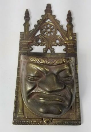 Antique Cast Brass Bronze Match Safe Hunchback Of Notre Dame Monster