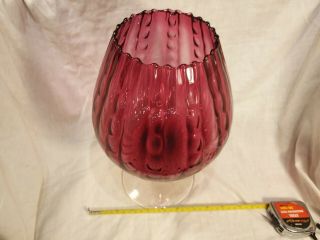 Vintage Extra Large Brandy Glass Cranberry In 10.  5 Inch Tall