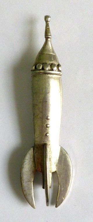 A Vintage Simon Carter Pewter Rocket Brooch - No.  2 Of 3 Designs