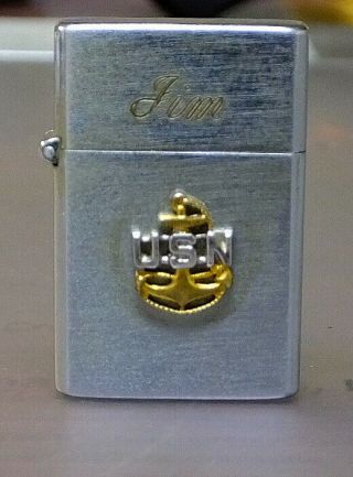 Vintage Korean War Era Mini Lighter W/ U.  S.  Navy Insignia