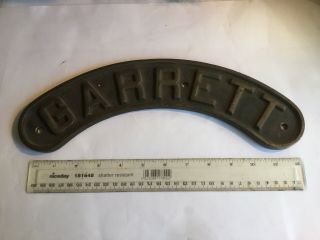 Vintage Bronze Garrett Live Steam Engine Boiler Name Plate