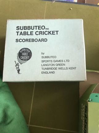 Vintage Subbuteo Table Cricket Scoreboard With Box