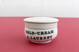 Vintage Scarce C1930s A.  Laurent Cold Cream Ceramic Pot & Lid