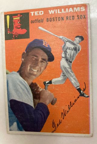 1954 Topps 1 Ted Williams Baseball Card.  Vg