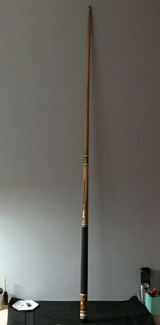 Vintage Pool Cue Stick Mother Of Pearl Inlay.  56 Inches