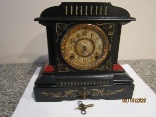 Antique Ansonia Cast Iron Mantle Clock