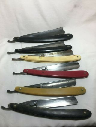 6 Vintage Barber Straight Razor Made In Germany & Usa Parts And Whole