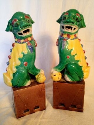 Vintage Antique Chinese Foo Dogs,  Early /mid Century Chinese Dogs Of Fo