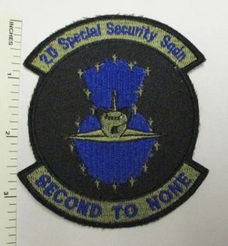 Us Air Force 2nd Special Security Squadron Patch Subdued Vintage Usaf