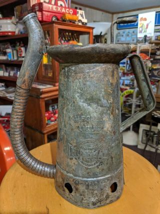 Vintage Huffman Half Gallon Swing Spout All Metal Oil Fill Can