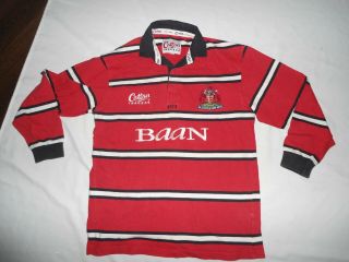Vintage Gloucester Cotton Traders Rugby Jersey Shirt Med Good Con.