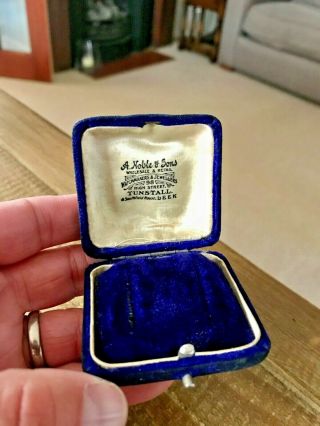 Small Velvet Antique Jewelry Box.  Vintage Jewellery Box.  Vintage Earrings Box