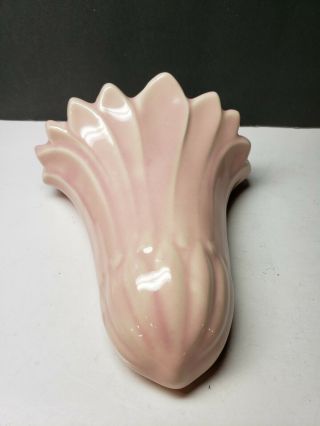 Vintage Brush Mccoy Art Pottery Pink Organic Fauna Figural Wall Pocket
