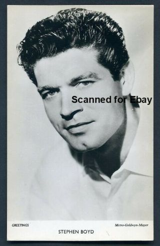 Stephen Boyd Film Star 1950s Vintage Greetings Series Photo Postcard