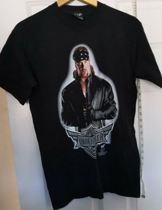 Small Vintage 2001 Wwf Wrestling Black T - Shirt Biker Undertaker Taker Wwe
