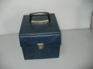Vintage Record Carrying/storage Case Holds 50,  7 " 45`s,  Blue