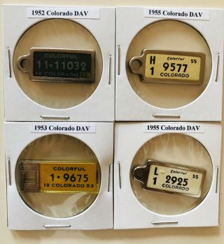Colorado Dav Veteran Keychains License Tags,  52,  53,  55,  55