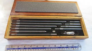 Vintage Cased 2 " - 12 " Set Internal Micrometer Gauges By Shardlow Vgc Old Tool