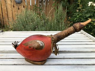Vintage Duck Bottle Italian Leather Wrapped Decanter Decorative