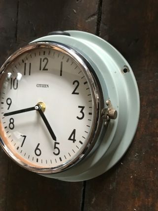 Vintage Industrial Reclaimed Salvaged Citizen Ship Wall Clock - Marine Salvage 2