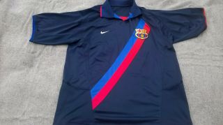 Mens Vintage Barcelona Football Club Away Shirt Size Xl Short Sleeved