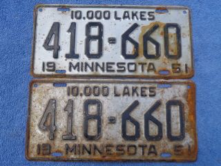 U PICK ONE minnesota PAIR 1950 1951 1953 1954 minnesota PAIR license plate 2