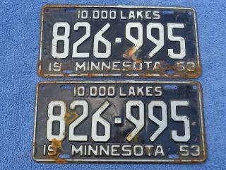 U PICK ONE minnesota PAIR 1950 1951 1953 1954 minnesota PAIR license plate 3
