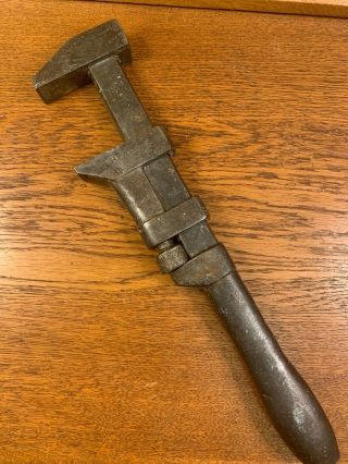 Early 15 " B & M Rr Bemis & Call Adjustable Wrench Antique Railroad Tool
