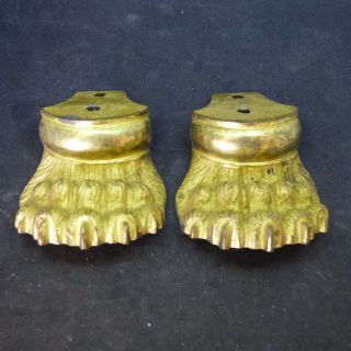 Vintage Antique Medium Brass Claw Feet (ml367)