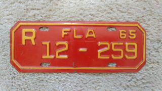 1965 Florida Motorcycle License Plate - Lake County