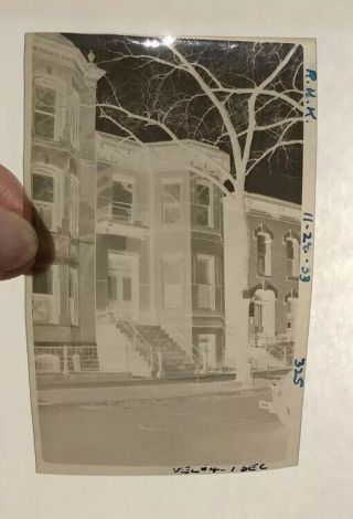 Vintage Photograph Negative Chicago Cityscape 1933 2133 Hudson Ave 325