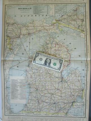 Mi Up 1903 Michigan Cram Railroad Map.  Interurban Electric Rrs.  Upper Peninsula.