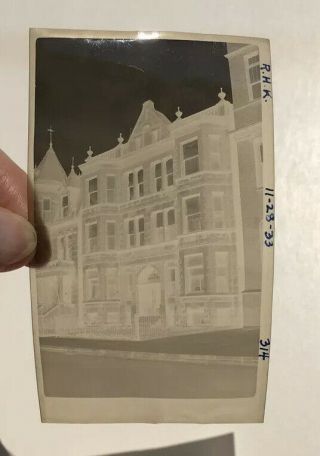 Vintage Photograph Negative Chicago Illinois Cityscape 1933 2510 Orchard Street