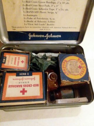 Vintage Official Boy Scout First Aid Kit metal tin,  by Johnson & Johnson 3
