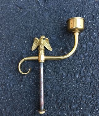 Vintage Brass Eagle Flag Pole Topper Screw On W/hardware Candle Holder - Craft
