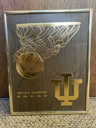 Vintage 1987 Indiana University Hoosiers Iu Basketball Champions Framed Wall Han