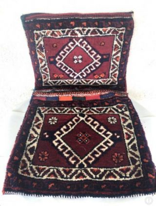 Vintage Turkish Hand - Made Woven Wool Camel Saddle Bag