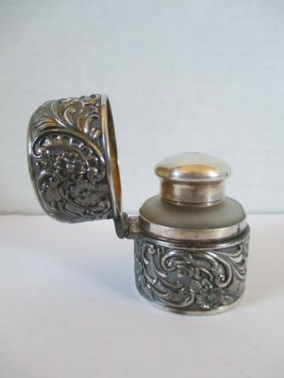 Antique Wilcox Silver Plate Co.  Silverplate Repousse Scent Perfume Bottle Holder