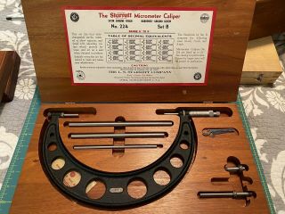 Antique Starrett No.  224 Set B 6” - 9” Micrometer