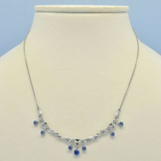 Vintage Necklace 1930s Chroma Sp Art Nouveau Style Blue Crystal Jewellery
