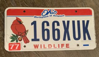 Ohio " Wildlife Cardinal Bird " Oh Specialty Graphic License Plate 166xuk