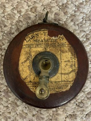 Antique Vintage Dean - Beddington Leather & Brass Lawn Tennis Tape Measure 78’