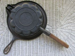 Antique Alfred Andresen Co.  Cast Iron Waffle Maker Heart Shape Griswold Base